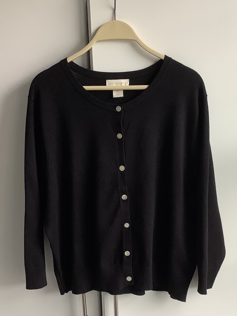 Cynthia Rowley, Women Cardigan Size XL, Black, 3/4 Sleeve